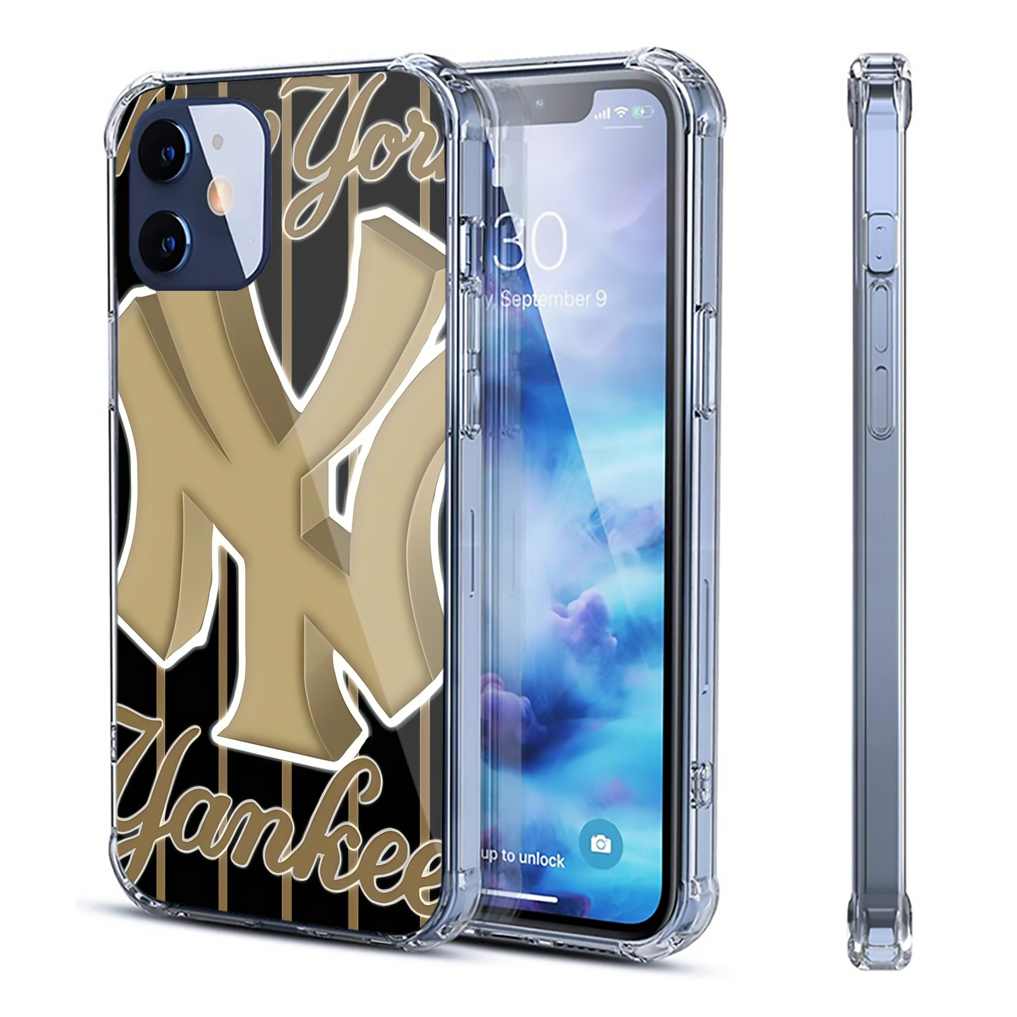 New York Yankees 185 Clear IPhone 12 Case – Soft TPU With UV Print – Enhanced Drop Protection, Precise Fit, Anti-Fingerprint, Customizable Design, Scratch-Resistant, Yellow-Resistant